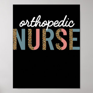 Womens Orthopedic Nurse Nursing Leopard Cheetah ポスター
