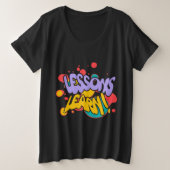 WOMEN'S PAINT SPLASH LESSONS LEARN PLUS SIZE TEE プラスサイズTシャツ (デザイン正面)