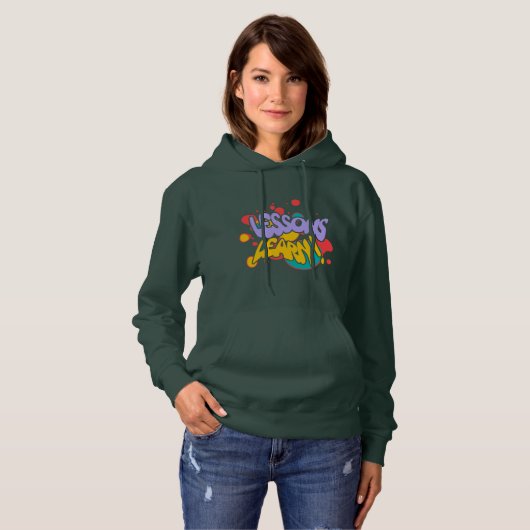 WOMEN'S PAINT SPLASH LESSONS LEARN PULLOVER HOODIE パーカ (正面フル)