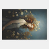 Women's paintings with gold accents decoupage ラッピングペーパーシート (正面2)