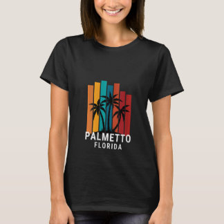 Womens Palmetto Florida Palm Tree Retro Vacation M Tシャツ