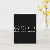 Womens Peace Love Workout Motivational Fitness Say カード (黄色い花)