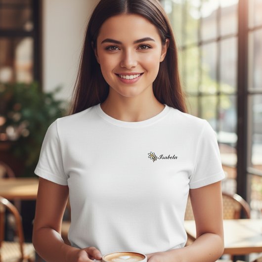 Women's Peach T-Shirt with Name - Minimalist Tシャツ