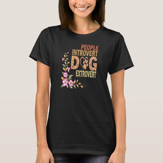 Womens People Introvert Dog Extrovert, Funny Puppy Tシャツ (正面)