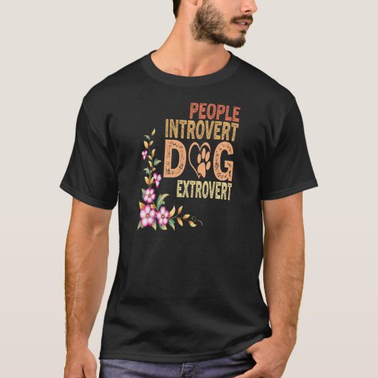 Womens People Introvert Dog Extrovert, Funny Puppy Tシャツ (正面)