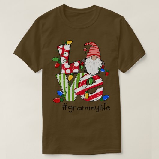 Womens Personalized Love Grammylife Candy Gnome Ch Tシャツ (デザイン正面)