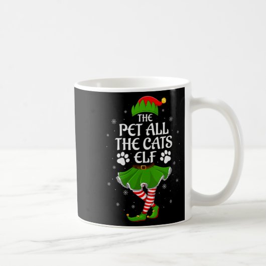 Womens Pet All The Cats Elf Christmas Girls Women コーヒーマグカップ (右)