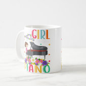 Womens Piano Music Lover Just A Girl Who Loves Pia コーヒーマグカップ (正面左)