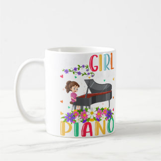 Womens Piano Music Lover Just A Girl Who Loves Pia コーヒーマグカップ