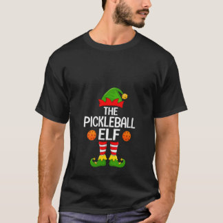 Womens Pickleball Elf Xmas Matching Family Elf Squ Tシャツ