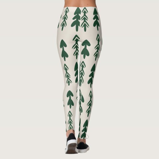 Women's Pine Trees Pattern Fashion Leggings レギンス (裏面)