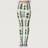 Women's Pine Trees Pattern Fashion Leggings レギンス (正面)