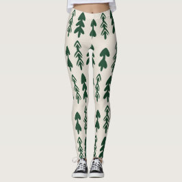 Women's Pine Trees Pattern Fashion Leggings レギンス