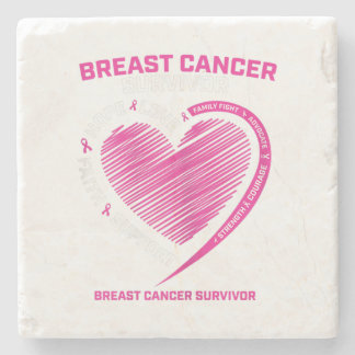 Womens Pink Breast Cancer Survivor Gifts Women Mom ストーンコースター