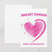 Womens Pink Breast Cancer Survivor Gifts Women Mom 出欠カード (正面/裏面)
