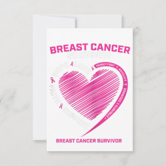 Womens Pink Breast Cancer Survivor Gifts Women Mom 出欠カード