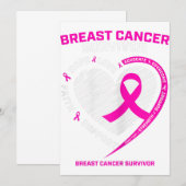 Womens Pink Breast Cancer Survivor Gifts Women Mom 案内状 (正面/裏面)