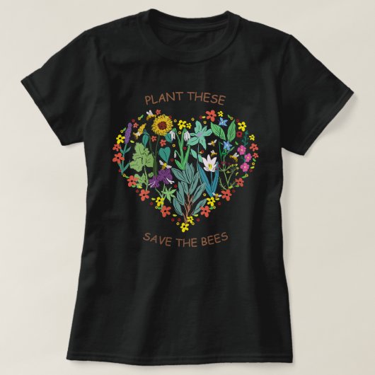Womens Plant These 救 The Bees T – 花 Tシャツ (デザイン正面)