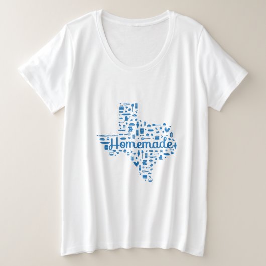 Women's Plus Size Homemade Texas T-Shirt プラスサイズTシャツ (デザイン正面)