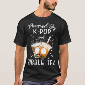 Womens Powered By KPOP Boba Tea Bubble Tea Korean Tシャツ