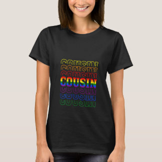 Womens  Pride Cousin Proud Gay Lesbian LGBT flag F Tシャツ