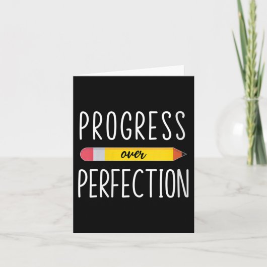 Womens Progress Over Perfection Motivational Back  カード (正面)