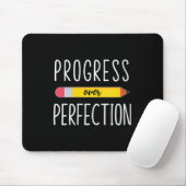 Womens Progress Over Perfection Motivational Back マウスパッド (マウス)