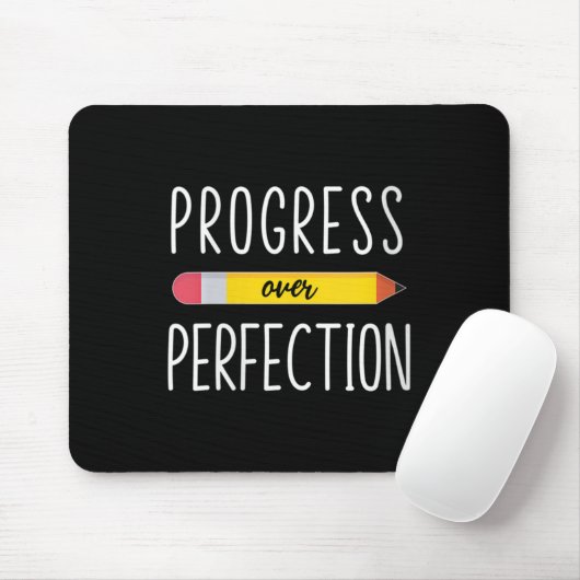 Womens Progress Over Perfection Motivational Back  マウスパッド (マウス)