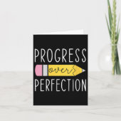 Womens Progress Over Perfection Motivational Teach カード (正面)
