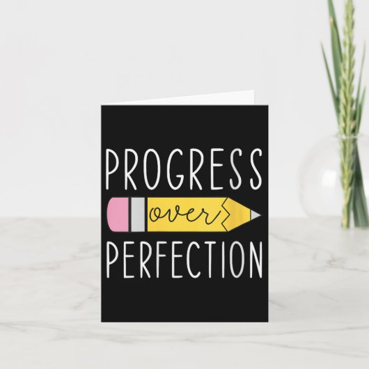Womens Progress Over Perfection Motivational Teach カード (正面)