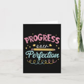 Womens Progress Over Perfection Motivational Teach カード (正面)