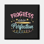 Womens Progress Over Perfection Motivational Teach マグネット (正面)
