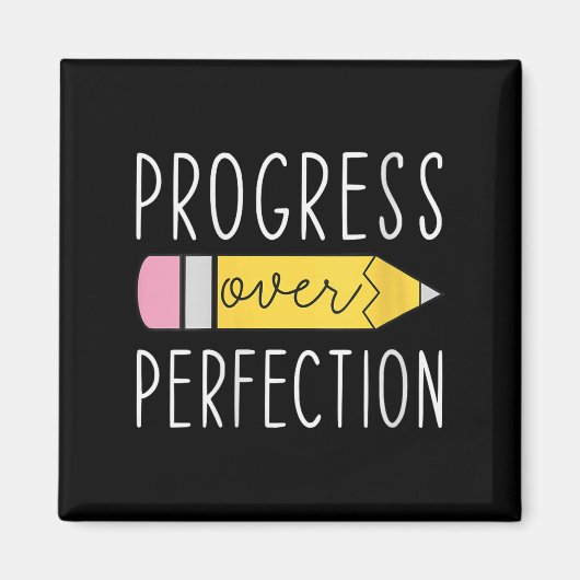 Womens Progress Over Perfection Motivational Teach マグネット (正面)