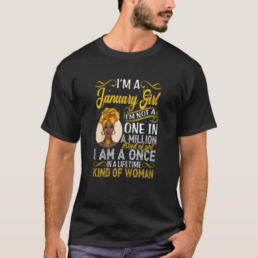Womens Proud Black Queen January I'm Not A One In  Tシャツ (正面)