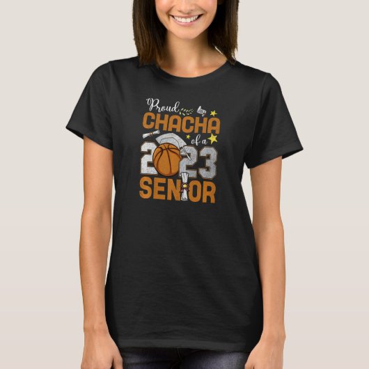 Womens Proud Chacha Of A 2023 Senior Basketball Gr Tシャツ (正面)