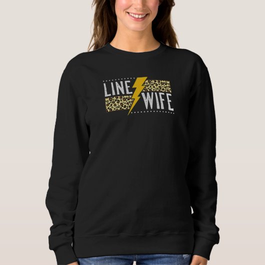 Womens Proud Line Wife - Lineworker Husband Linema スウェットシャツ (正面)