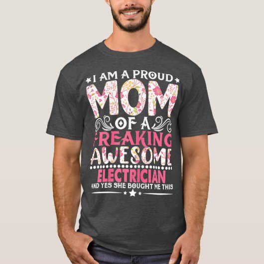 Womens Proud Mom Of An Electrician Mothers Day Tシャツ (正面)
