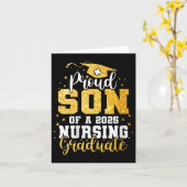 Womens Proud Son Cl Of 2025 Nursing Graduate Nurse カード (黄色い花)