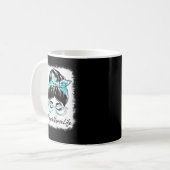 Womens Psych Nurse Messy Bun Bleached World Health コーヒーマグカップ (正面左)