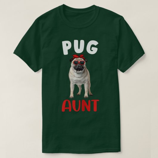 Womens Pug Aunt Auntie Pug Dog Lover Owner Funny M Tシャツ (デザイン正面)