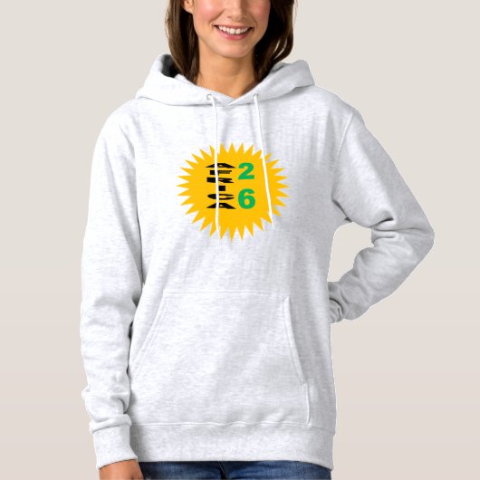 Women's Pullover Hoodie グレー SUN AFRICA 26 パーカ (正面)