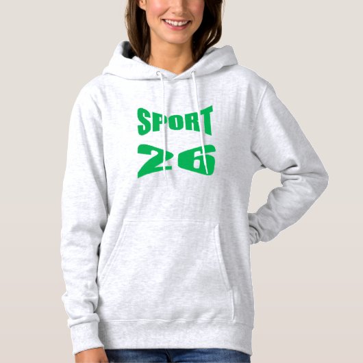 Women's Pullover Hoodie ash  SPORT 26 パーカ (正面)