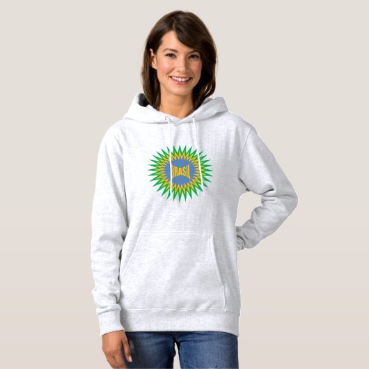 Women's Pullover Hoodie ash   SUN BRASIL  パーカ (正面フル)