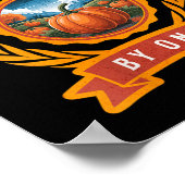 Womens Pumpkin Pregnancy Annnouncement Baby Reveal ポスター (角)