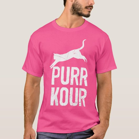Womens Purrkour Funny Jumping Cats Parkour Gear Tシャツ (正面)