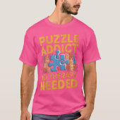 Womens Puzzle Addict No Therapy Needed Funny Jigsa Tシャツ (正面)