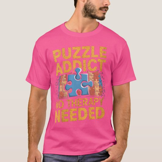 Womens Puzzle Addict No Therapy Needed Funny Jigsa Tシャツ (正面)