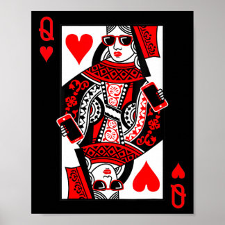 Womens Queen Of Hearts - Vintage Valentine's Day C ポスター