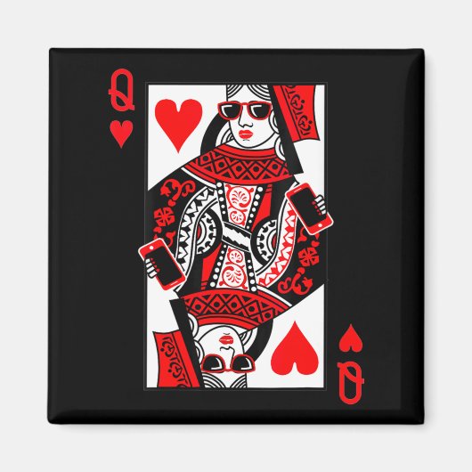 Womens Queen Of Hearts - Vintage Valentine's Day C マグネット (正面)