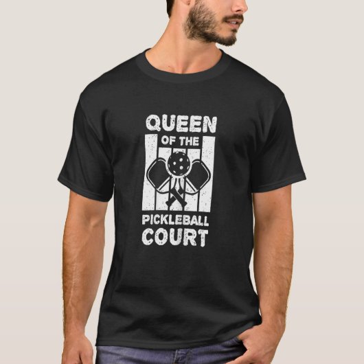 Womens Queen Of The Pickleball Court Tシャツ (正面)